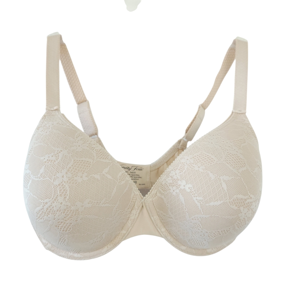 Vanity Fair 34DD Cream Lace Underwire Bra